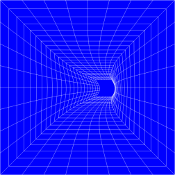 Blue Perspective Grid Distorted 3