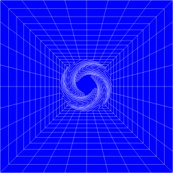 Blue Perspective Grid Distorted 8