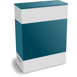 Vector image of dark green software packaging box
