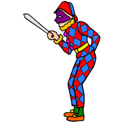 Boy dressed as a clown