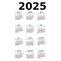 Calendar for 2025