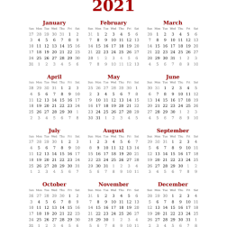 Calendar2021