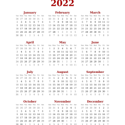 Calendar2022