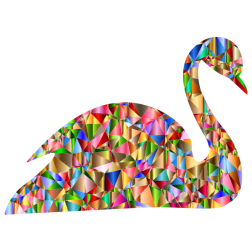 Chromatic Low Poly Swan