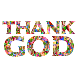 Chromatic Low Poly Thank GOD Typography
