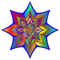 Colorful Flower Silhouette 3 Variation 2
