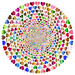Colorful Hearts Vortex 12 Variation 2