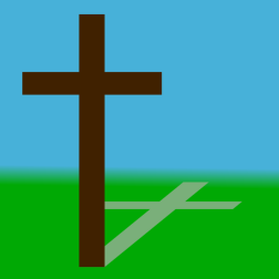 CrossOnGreenFieldWithShadow