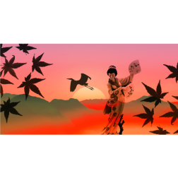 Geisha Sunset Landscape