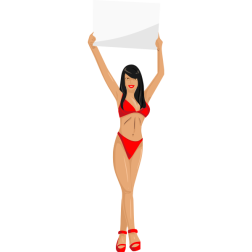 GirlSignRedBlackLight