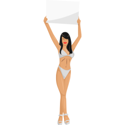 GirlSignWhiteBlackLight