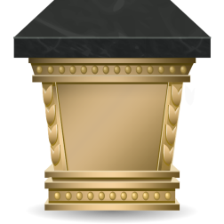 GoldenPedestalWithBlackMarbleTop