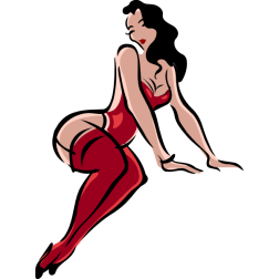 LingerieModelLightBlackRed