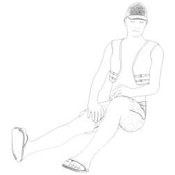 Man On Beach Line Art