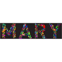 Mary Typography With Black Background