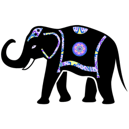 Ornamented Elephant Silhouette