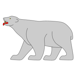 Polar bear fleeing from hunters
