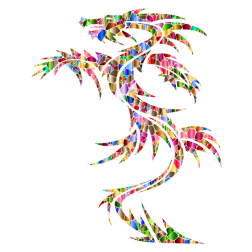 Polychromatic Tiled Tribal Dragon