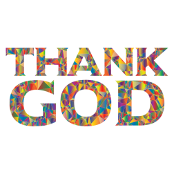 Polyprismatic Low Poly Thank GOD Typography