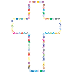 Prismatic Hearts Cross  2