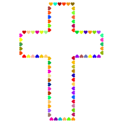 Prismatic Hearts Cross