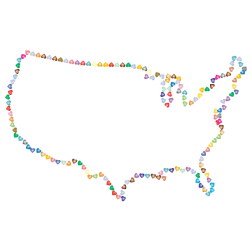 Prismatic Hearts United States Map 2