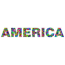 Prismatic Low Poly America Typography