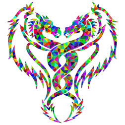 Prismatic Low Poly Double Dragon