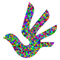 Prismatic Low Poly Dove Hand