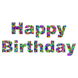 Prismatic Low Poly Happy Birthday Typography