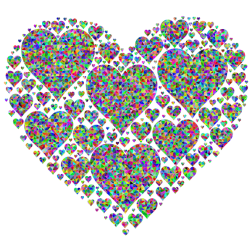 Prismatic Low Poly Hearts In Heart Higher Detail