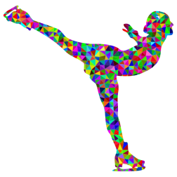 Prismatic Low Poly Ice Skating Woman