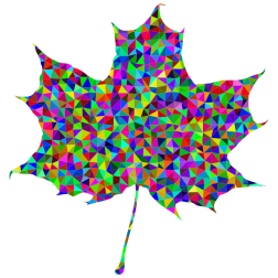 Prismatic Low Poly Maple Leaf