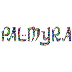 Prismatic Low Poly Palmyra Typography