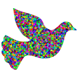 Prismatic Low Poly Peace Dove