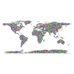 Prismatic Low Poly Triangular World Map High Detail
