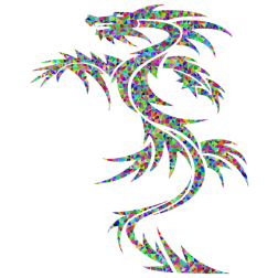Prismatic Low Poly Tribal Dragon High Detail