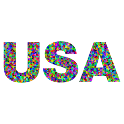 Prismatic Low Poly USA Typography