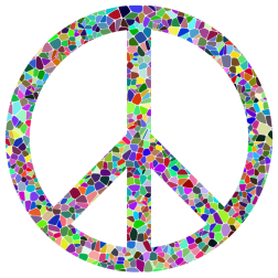 Prismatic Tiled Peace Sign