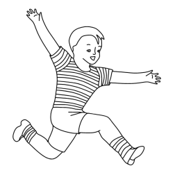 Smiling boy running