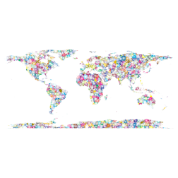 Sweet Tiled World Map No Background