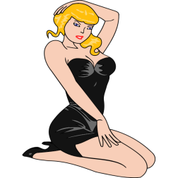 WomanKneelingLightBlackBlond