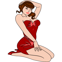 WomanKneelingLightRedBrown