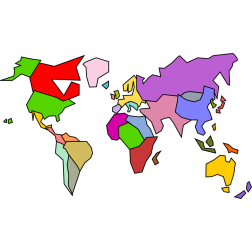 Abstract Inaccurate World Map