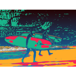 Surfers on the beach