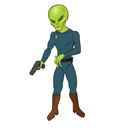 Alien Wearing A Space Suit