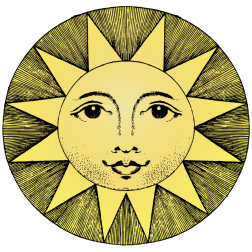 Vintage smiling Sun