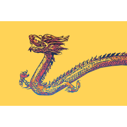 Asian Dragon on Yellow Background
