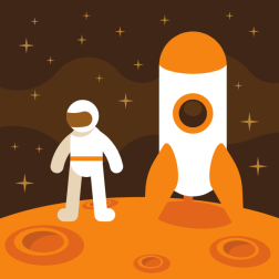 Astronaut on the Red planet
