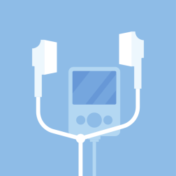 Audio player with earphones